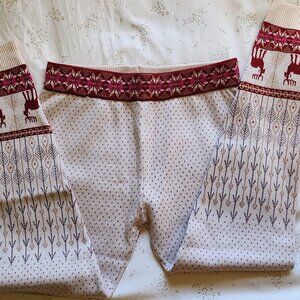 (NWT) Free People Falala Leggings in Beige & Red Latte